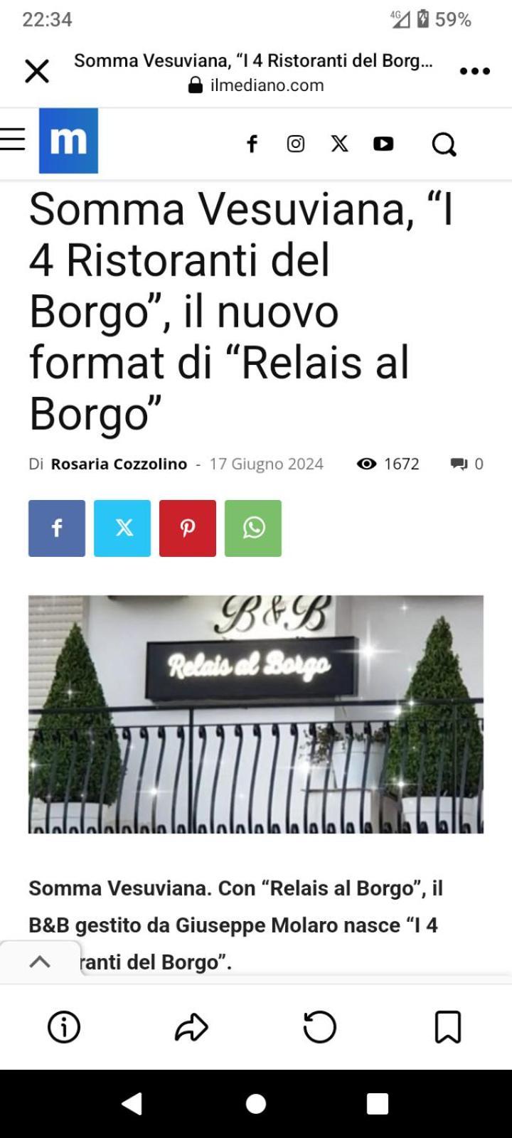 Relais Al Borgo Bed and Breakfast Somma Vesuviana Exteriör bild